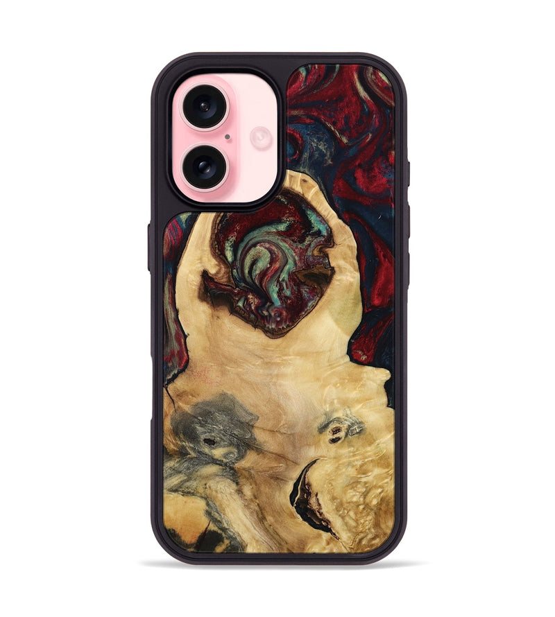 iPhone 16 Wood Phone Case - Jeffrey (Red, 799496)