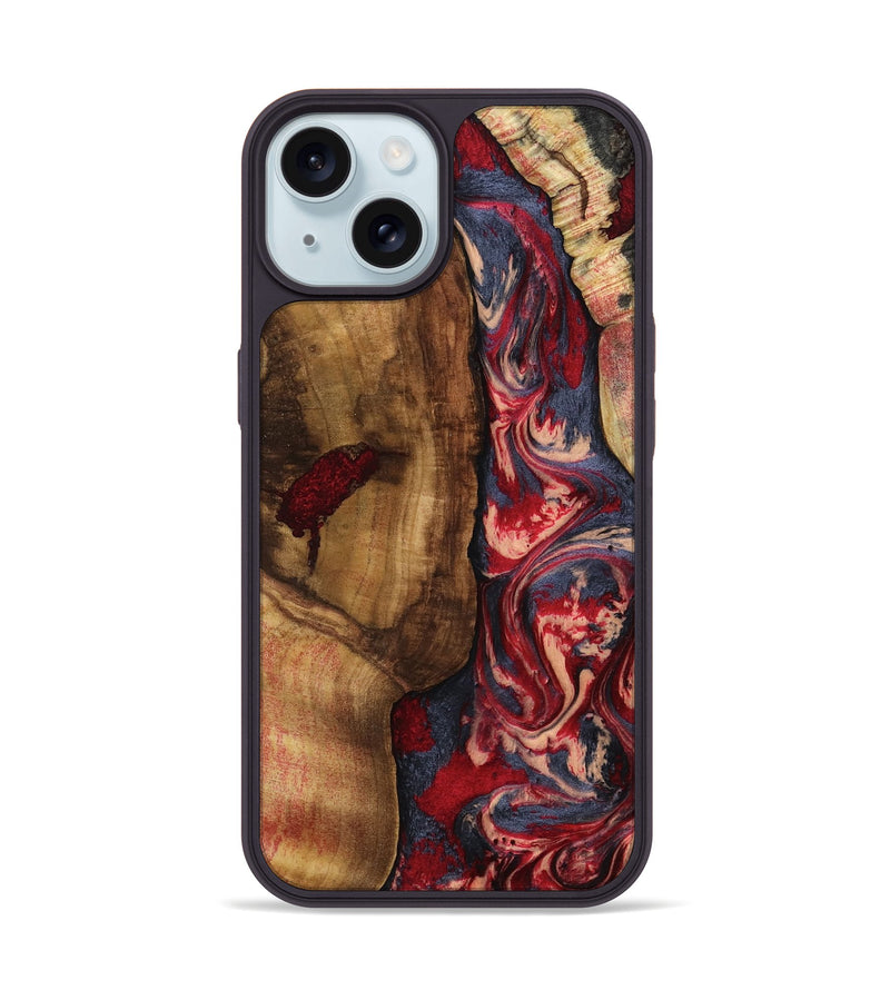 iPhone 15 Wood Phone Case - Avah (Red, 799497)