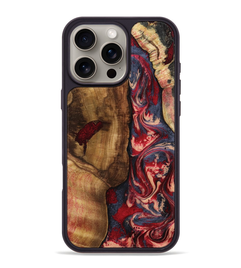 iPhone 16 Pro Max Wood Phone Case - Avah (Red, 799497)