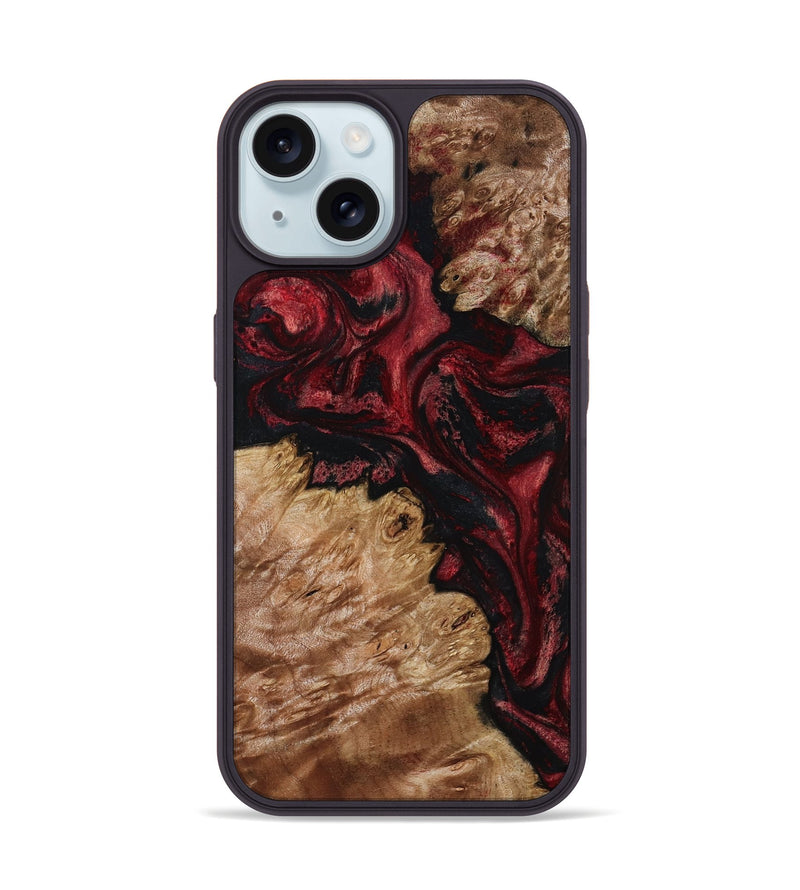iPhone 15 Wood Phone Case - Lee (Red, 799498)