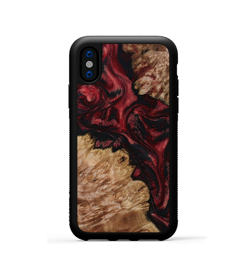 iPhone Xs Wood Phone Case - Lee (Red, 799498)