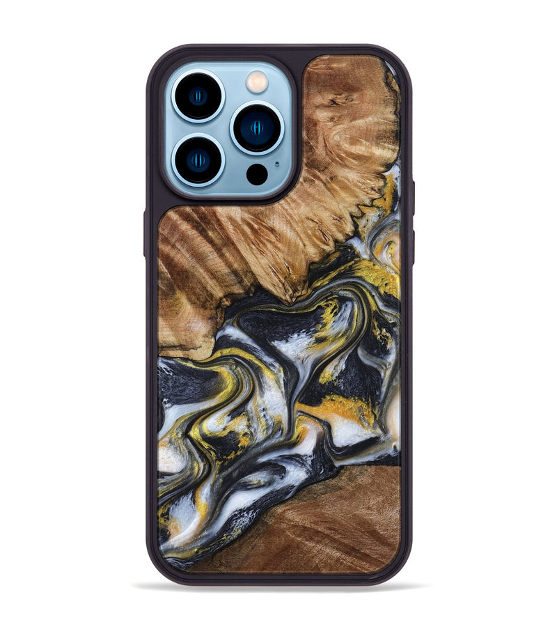 iPhone 14 Pro Max Wood Phone Case - Daniela (Black & White, 799500)