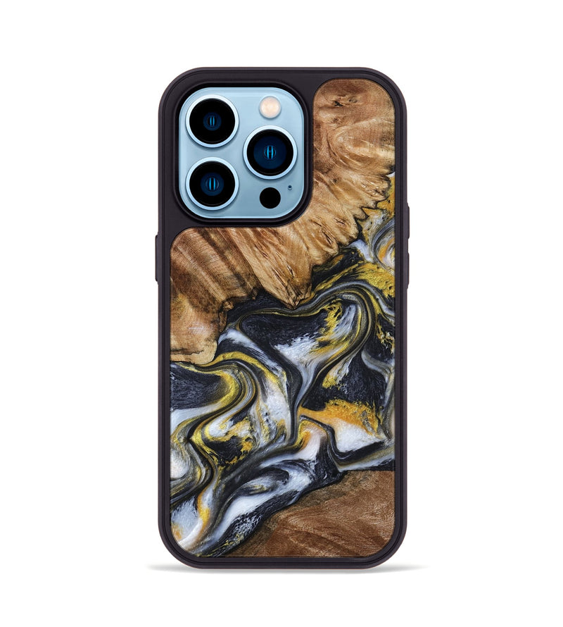 iPhone 14 Pro Wood Phone Case - Daniela (Black & White, 799500)