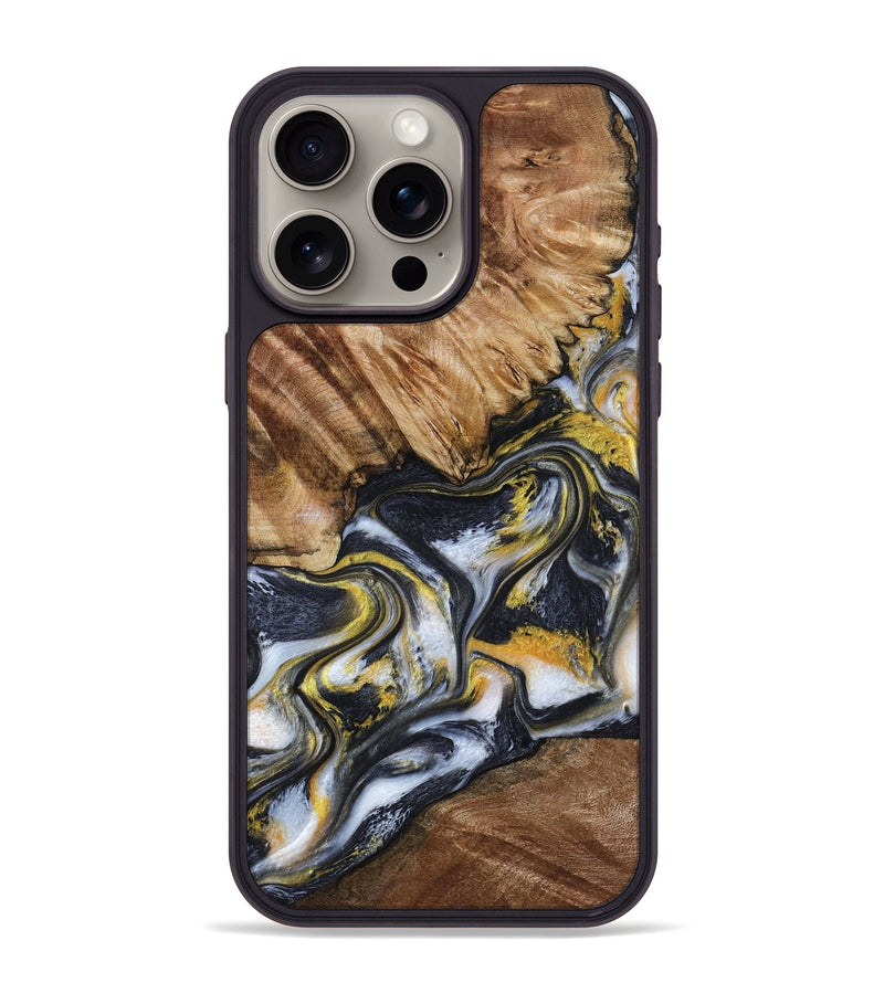 iPhone 15 Pro Max Wood Phone Case - Daniela (Black & White, 799500)