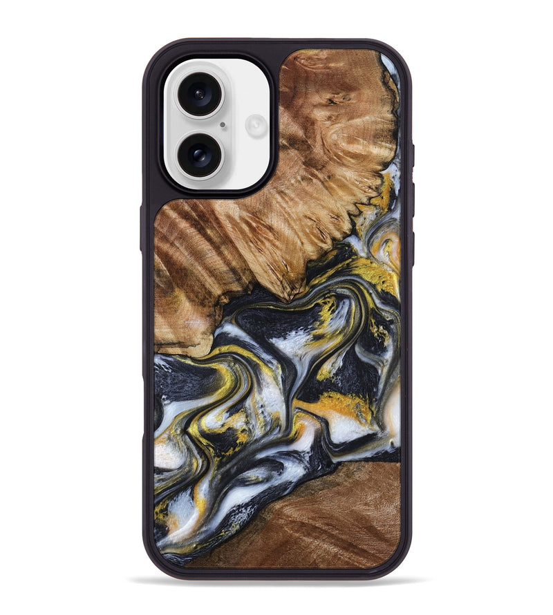 iPhone 16 Plus Wood Phone Case - Daniela (Black & White, 799500)