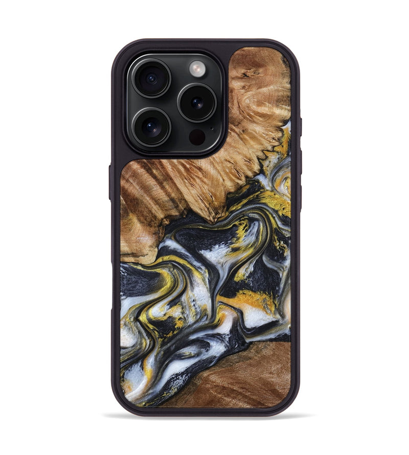 iPhone 16 Pro Wood Phone Case - Daniela (Black & White, 799500)