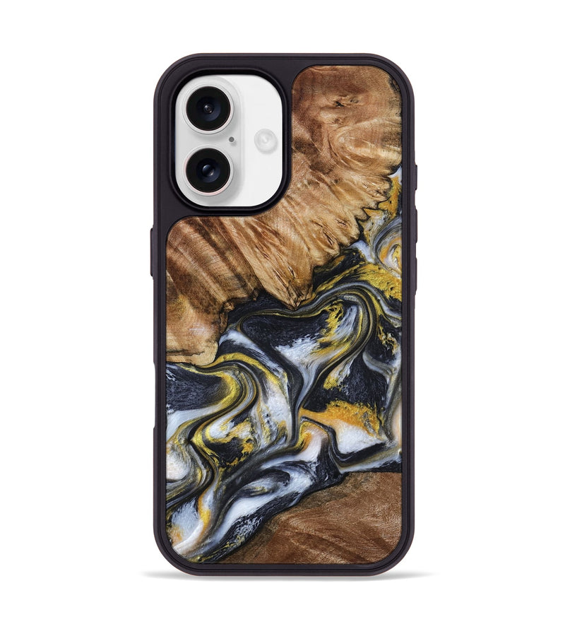 iPhone 17 Wood Phone Case - Daniela (Black & White, 799500)