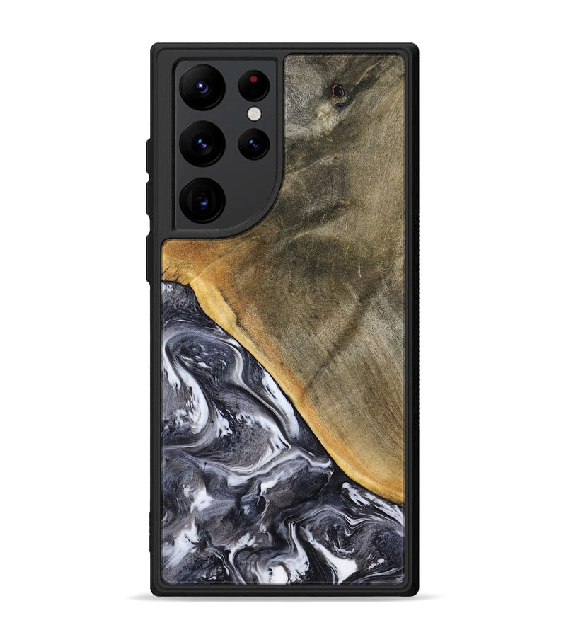 Galaxy S22 Ultra Wood Phone Case - Telly (Black & White, 799502)