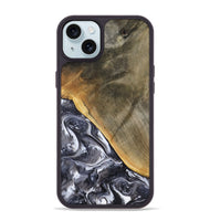 iPhone 15 Plus Wood Phone Case - Telly (Black & White, 799502)