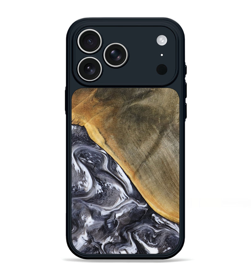 iPhone 17 Pro Max Wood Phone Case - Telly (Black & White, 799502)