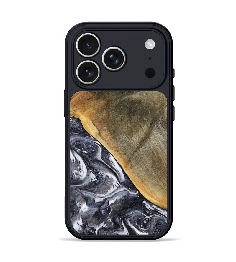 iPhone 17 Pro Wood Phone Case - Telly (Black & White, 799502)