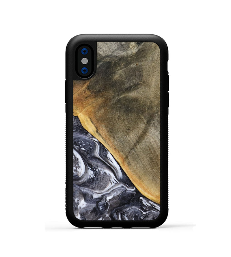 iPhone Xs Wood Phone Case - Telly (Black & White, 799502)