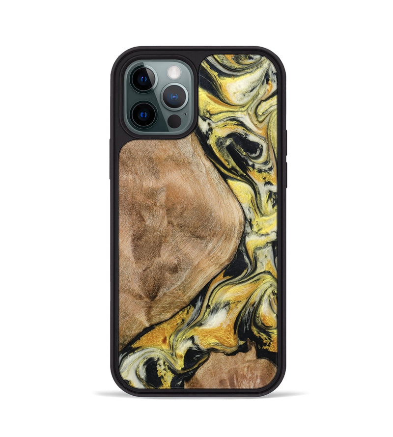 iPhone 12 Pro Wood Phone Case - Fiona (Black & White, 799503)