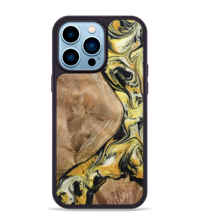 iPhone 14 Pro Max Wood Phone Case - Fiona (Black & White, 799503)