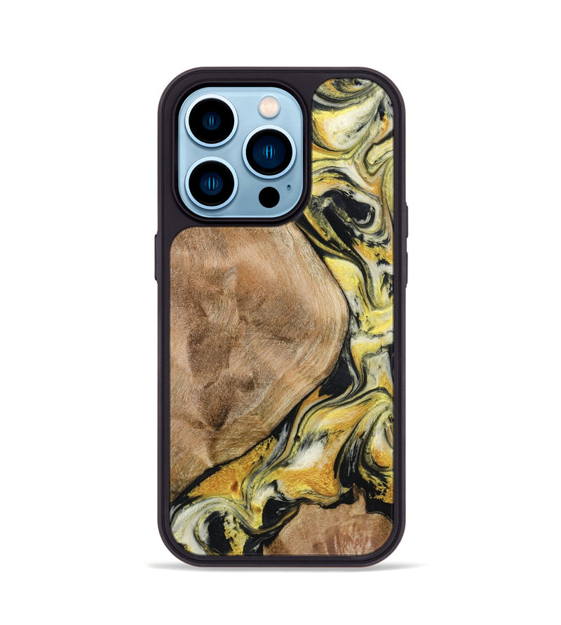 iPhone 14 Pro Wood Phone Case - Fiona (Black & White, 799503)