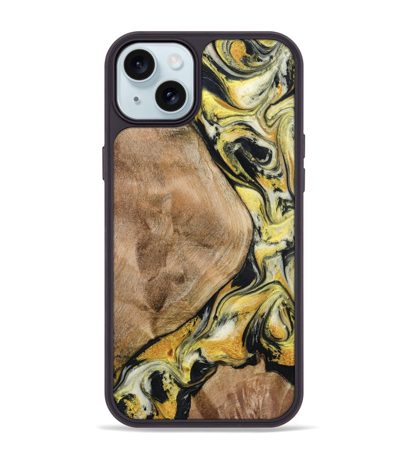 iPhone 15 Plus Wood Phone Case - Fiona (Black & White, 799503)