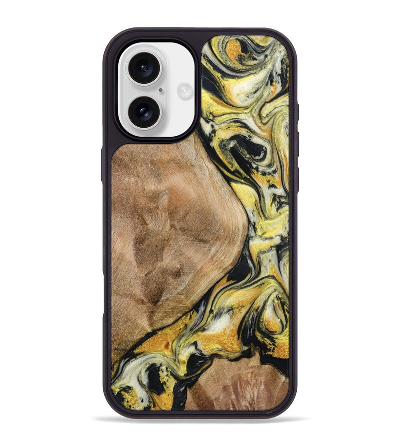 iPhone 16 Plus Wood Phone Case - Fiona (Black & White, 799503)