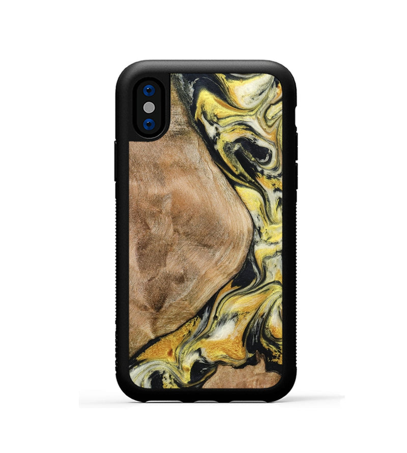 iPhone Xs Wood Phone Case - Fiona (Black & White, 799503)