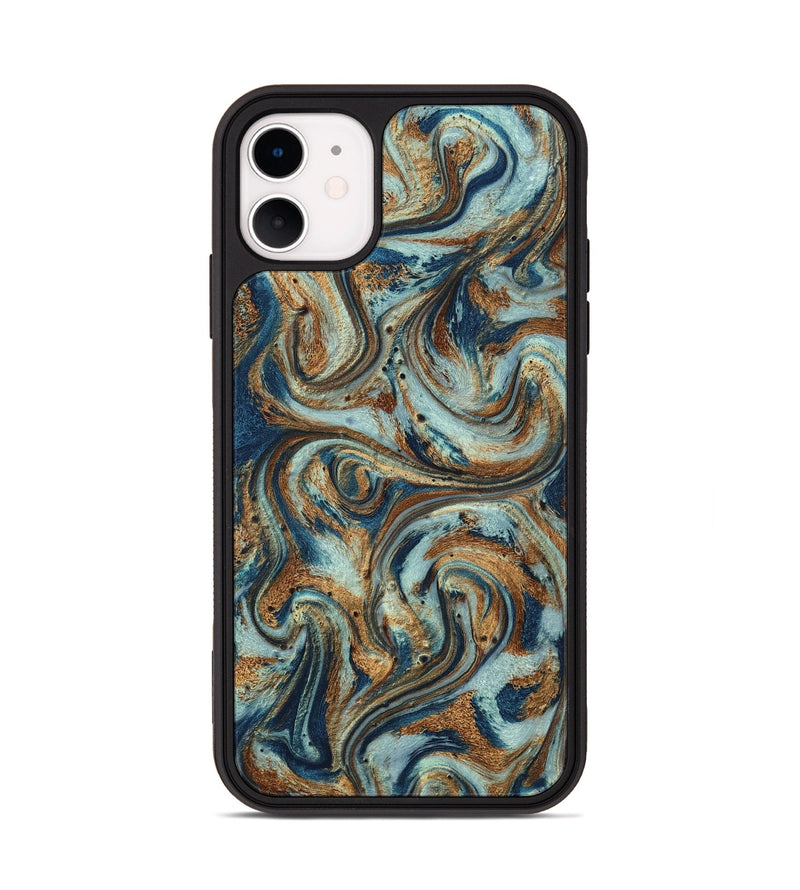 iPhone 11 ResinArt Phone Case - Otis (Teal & Gold, 799520)