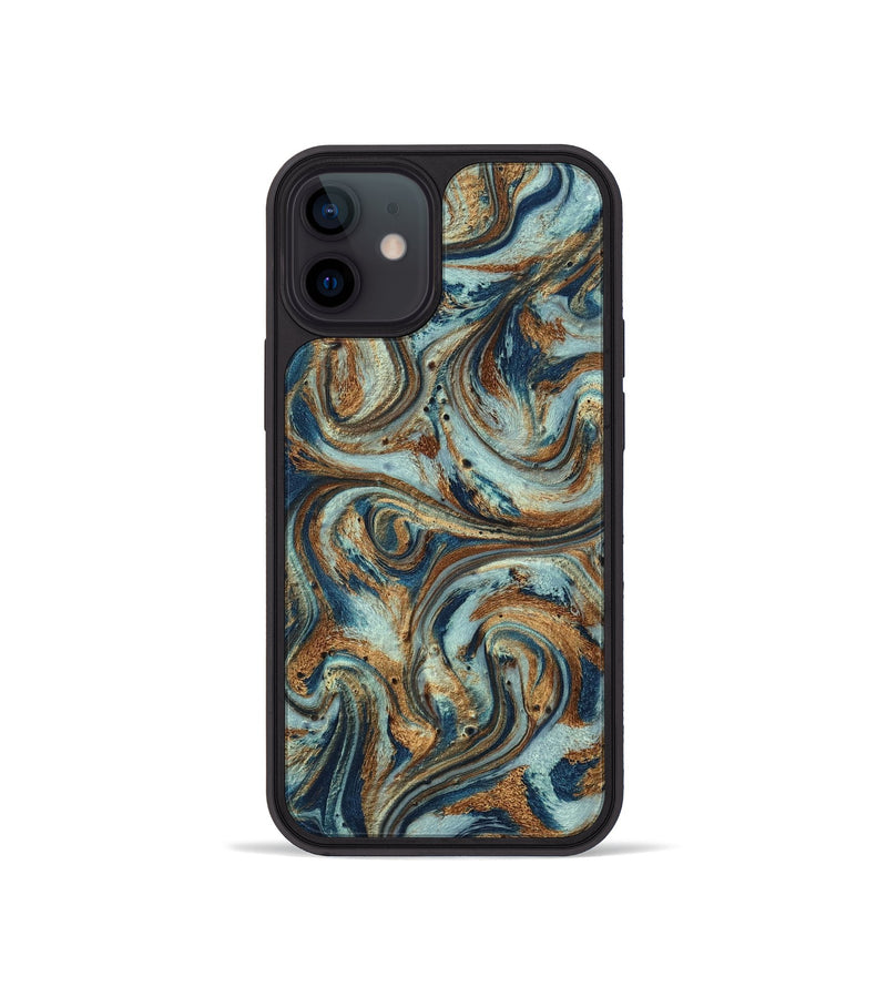 iPhone 12 mini ResinArt Phone Case - Otis (Teal & Gold, 799520)