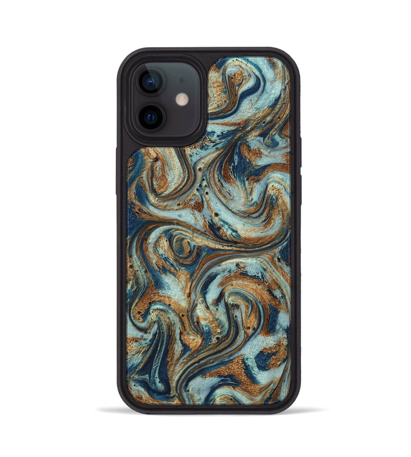 iPhone 12 ResinArt Phone Case - Otis (Teal & Gold, 799520)
