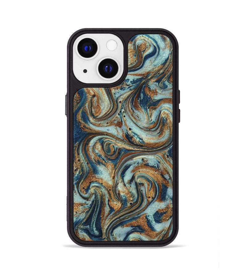 iPhone 13 ResinArt Phone Case - Otis (Teal & Gold, 799520)