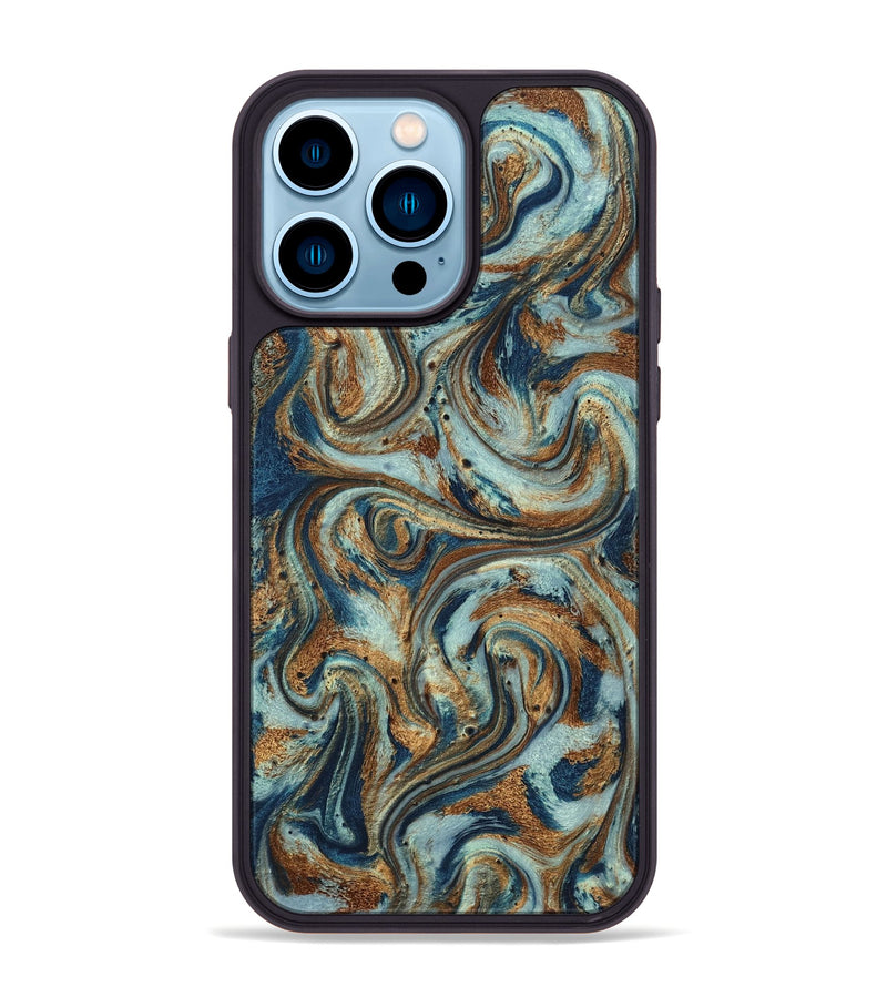 iPhone 14 Pro Max ResinArt Phone Case - Otis (Teal & Gold, 799520)
