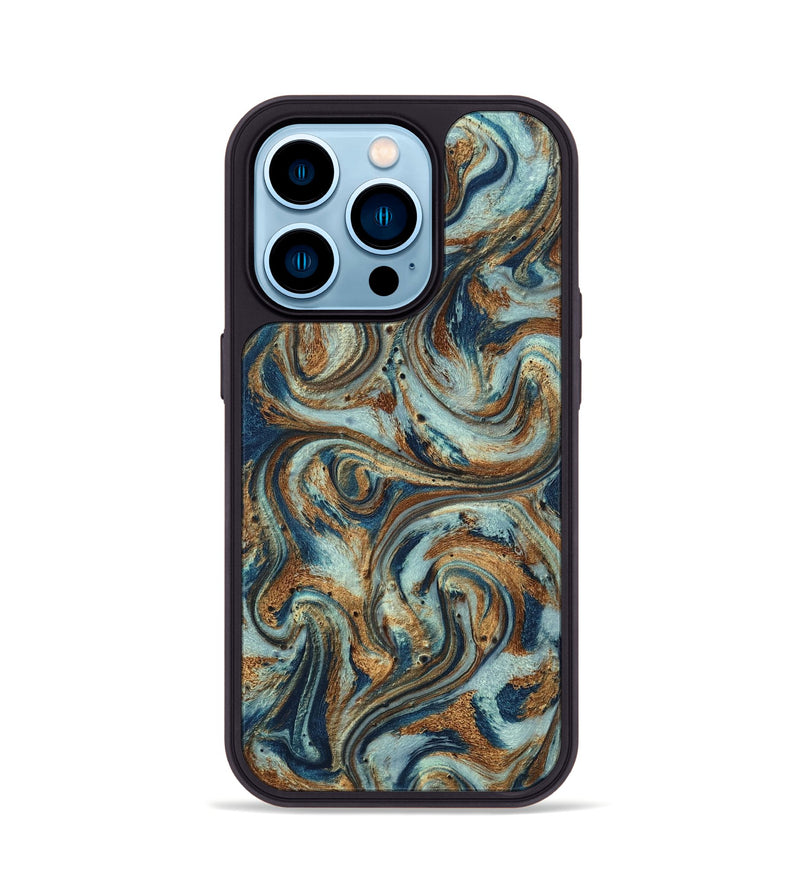 iPhone 14 Pro ResinArt Phone Case - Otis (Teal & Gold, 799520)