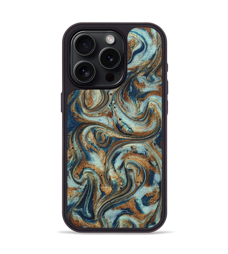 iPhone 15 Pro ResinArt Phone Case - Otis (Teal & Gold, 799520)
