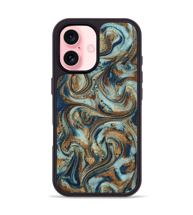 iPhone 16 ResinArt Phone Case - Otis (Teal & Gold, 799520)