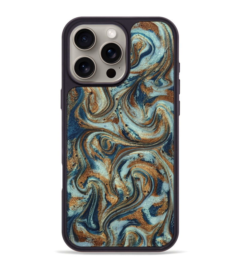 iPhone 16 Pro Max ResinArt Phone Case - Otis (Teal & Gold, 799520)