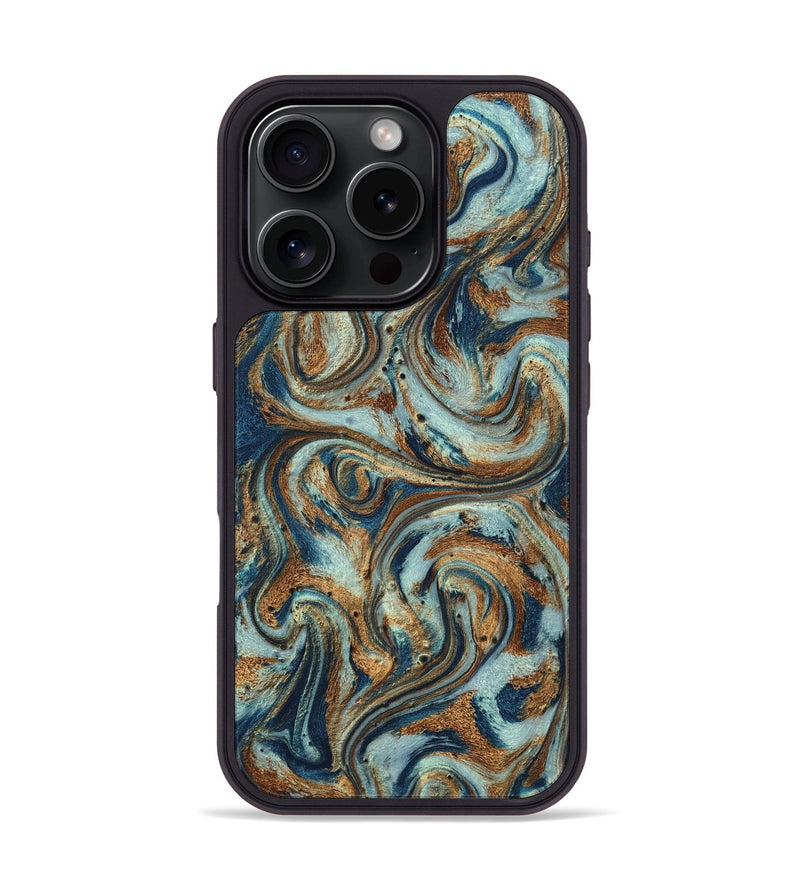 iPhone 16 Pro ResinArt Phone Case - Otis (Teal & Gold, 799520)