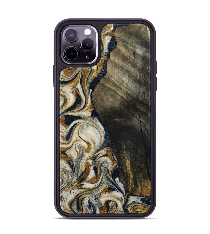 iPhone 11 Pro Max Wood Phone Case - Errol (Teal & Gold, 799521)