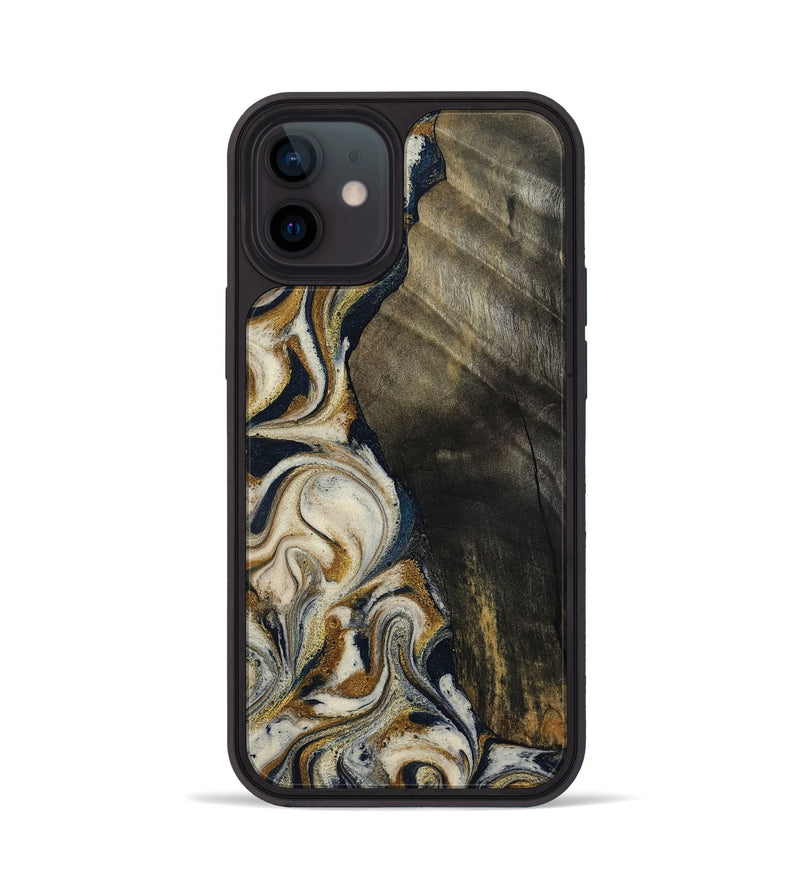 iPhone 12 Wood Phone Case - Errol (Teal & Gold, 799521)