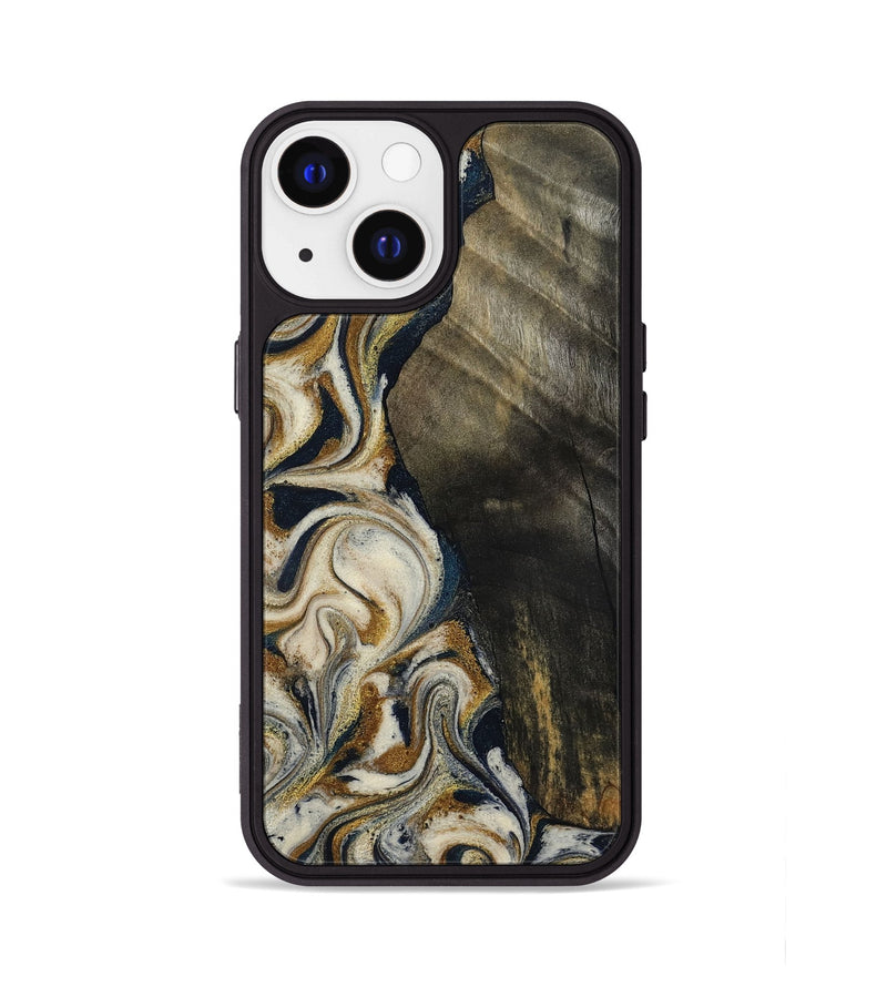 iPhone 13 Wood Phone Case - Errol (Teal & Gold, 799521)