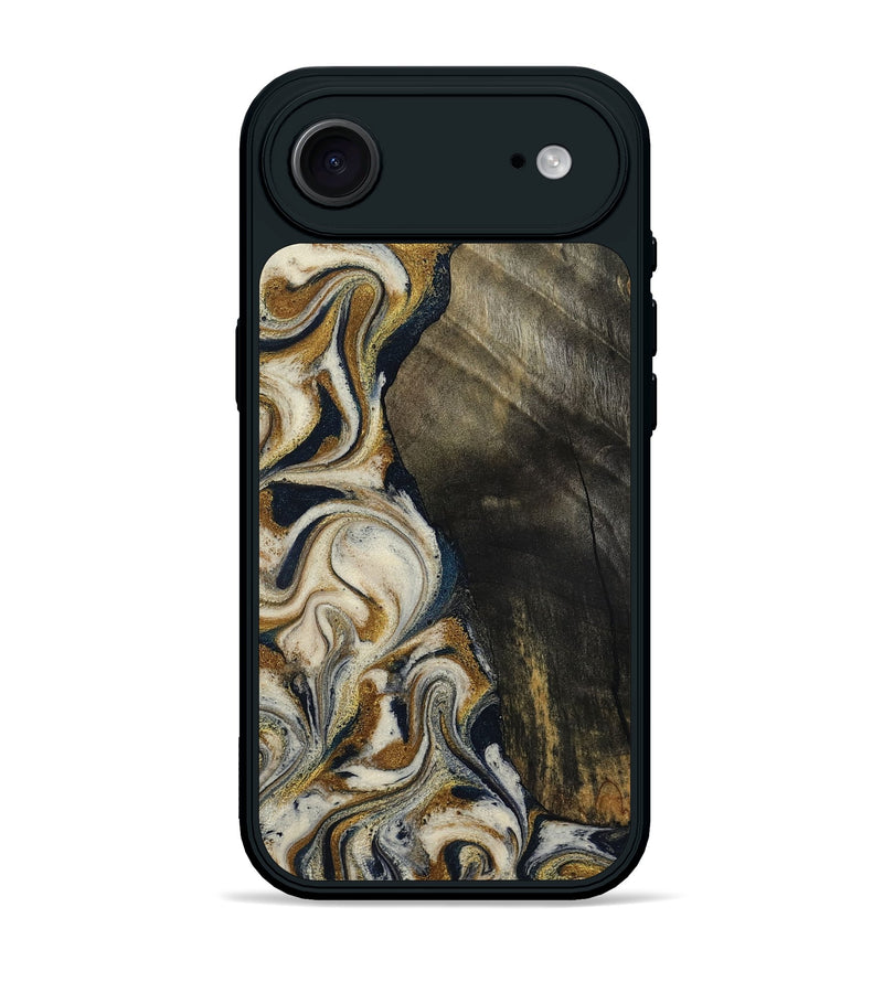 iPhone 17 Air Wood Phone Case - Errol (Teal & Gold, 799521)