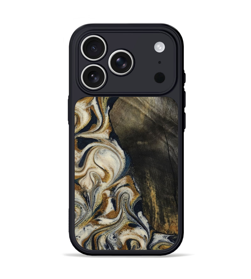 iPhone 17 Pro Wood Phone Case - Errol (Teal & Gold, 799521)