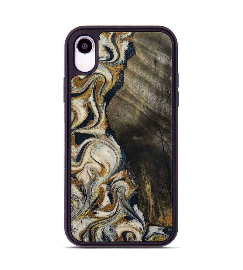 iPhone Xr Wood Phone Case - Errol (Teal & Gold, 799521)