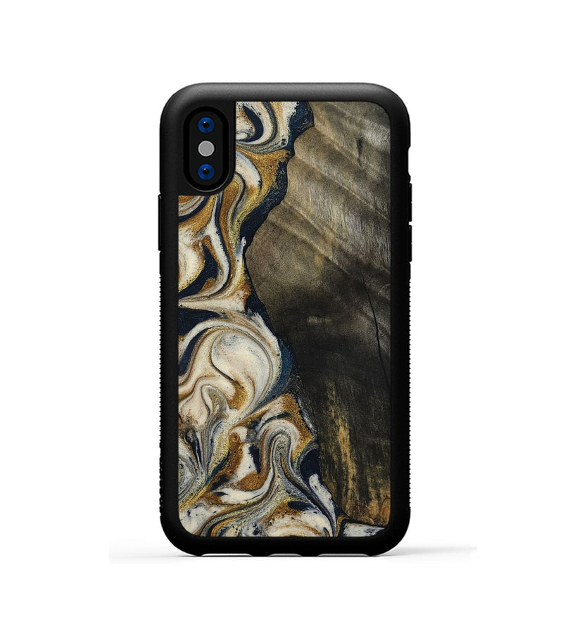 iPhone Xs Wood Phone Case - Errol (Teal & Gold, 799521)
