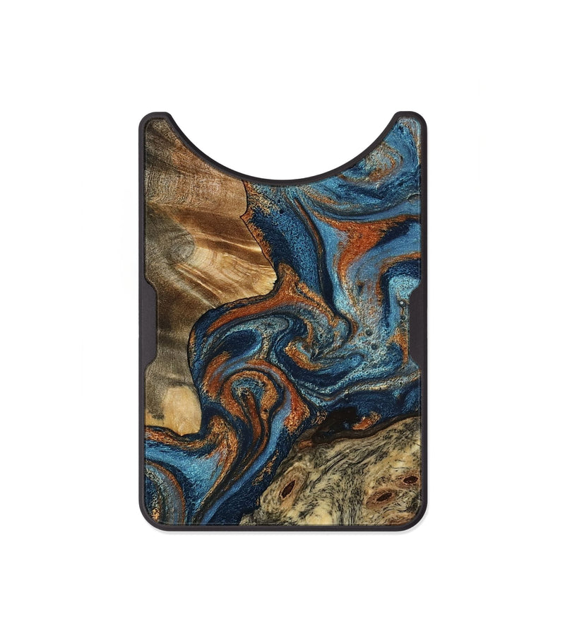 Alloy Wood Wallet - Laura (Teal & Gold, 799523)