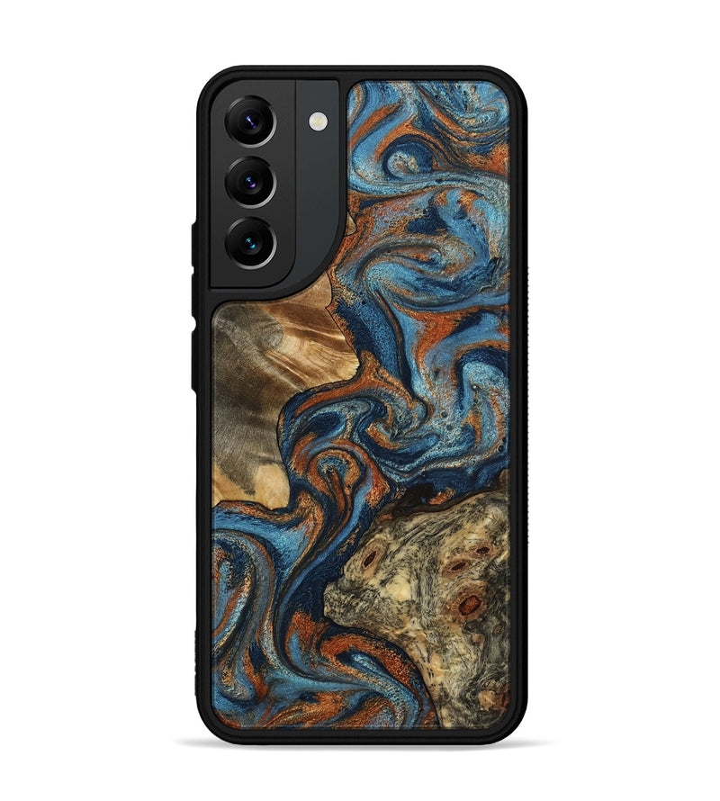 Galaxy S22 Plus Wood Phone Case - Laura (Teal & Gold, 799523)