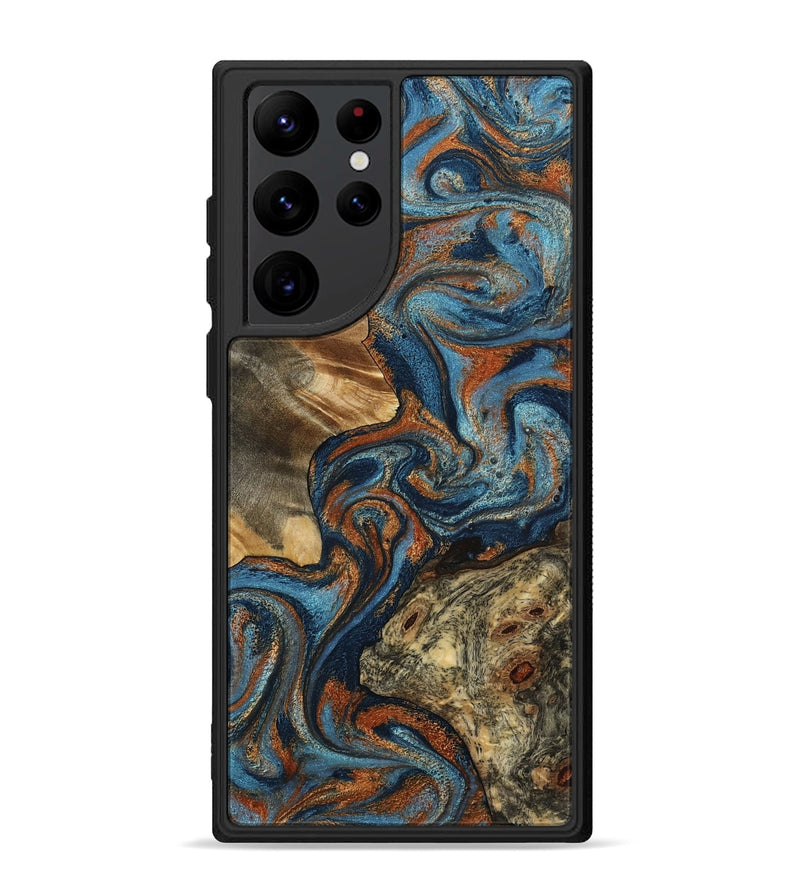 Galaxy S22 Ultra Wood Phone Case - Laura (Teal & Gold, 799523)