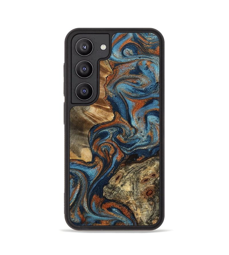 Galaxy S23 Wood Phone Case - Laura (Teal & Gold, 799523)