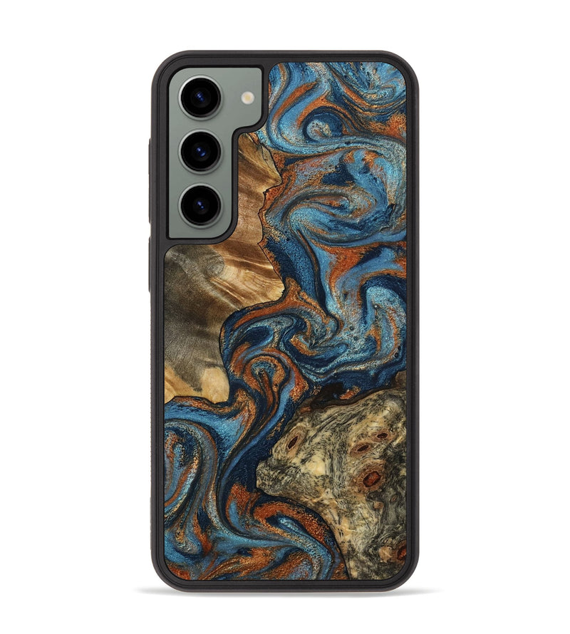 Galaxy S23 Plus Wood Phone Case - Laura (Teal & Gold, 799523)