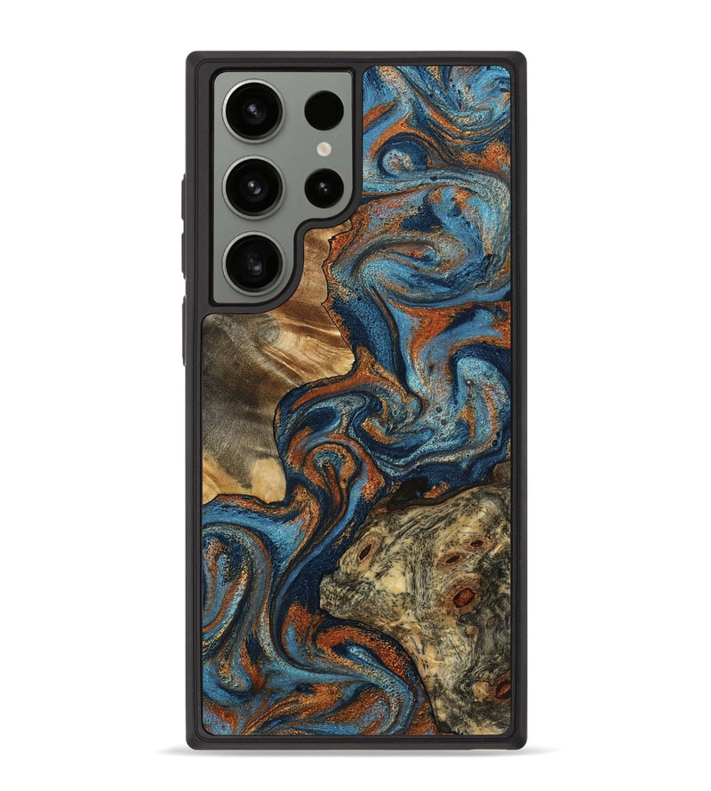 Galaxy S23 Ultra Wood Phone Case - Laura (Teal & Gold, 799523)