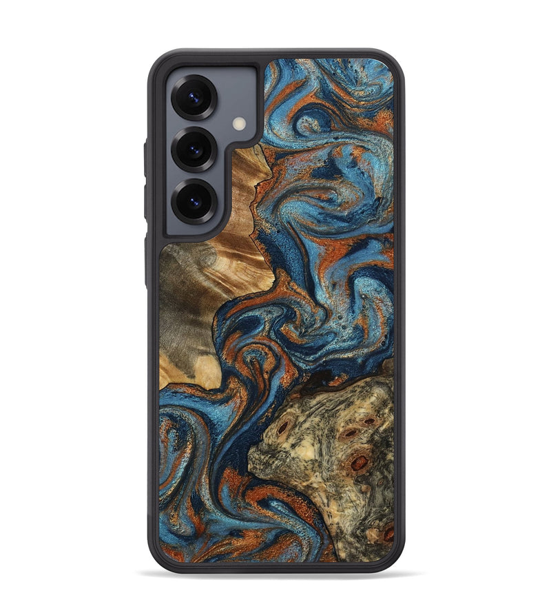 Galaxy S25 Plus Wood Phone Case - Laura (Teal & Gold, 799523)