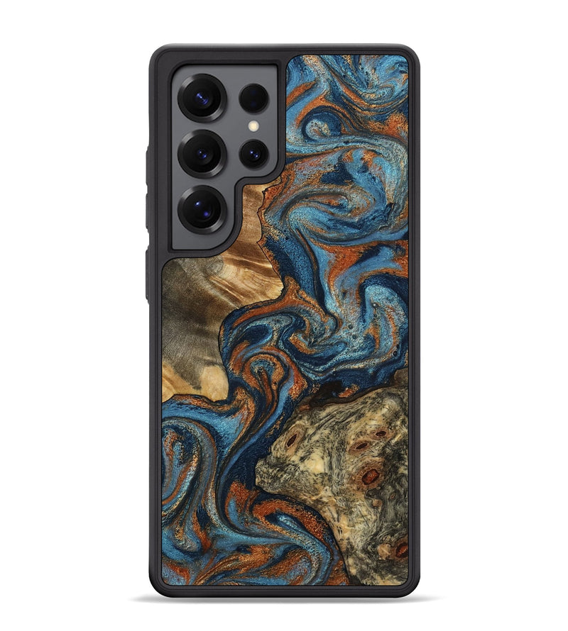 Galaxy S25 Ultra Wood Phone Case - Laura (Teal & Gold, 799523)