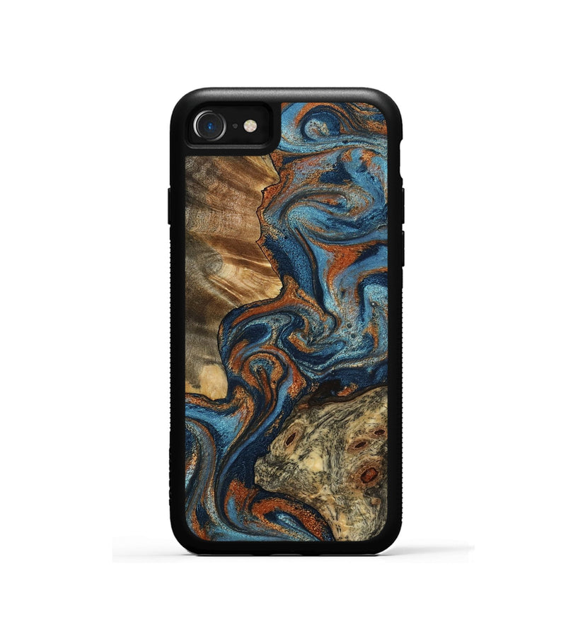 iPhone SE Wood Phone Case - Laura (Teal & Gold, 799523)