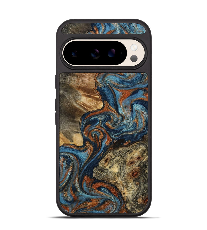 Pixel 10 Wood Phone Case - Laura (Teal & Gold, 799523)