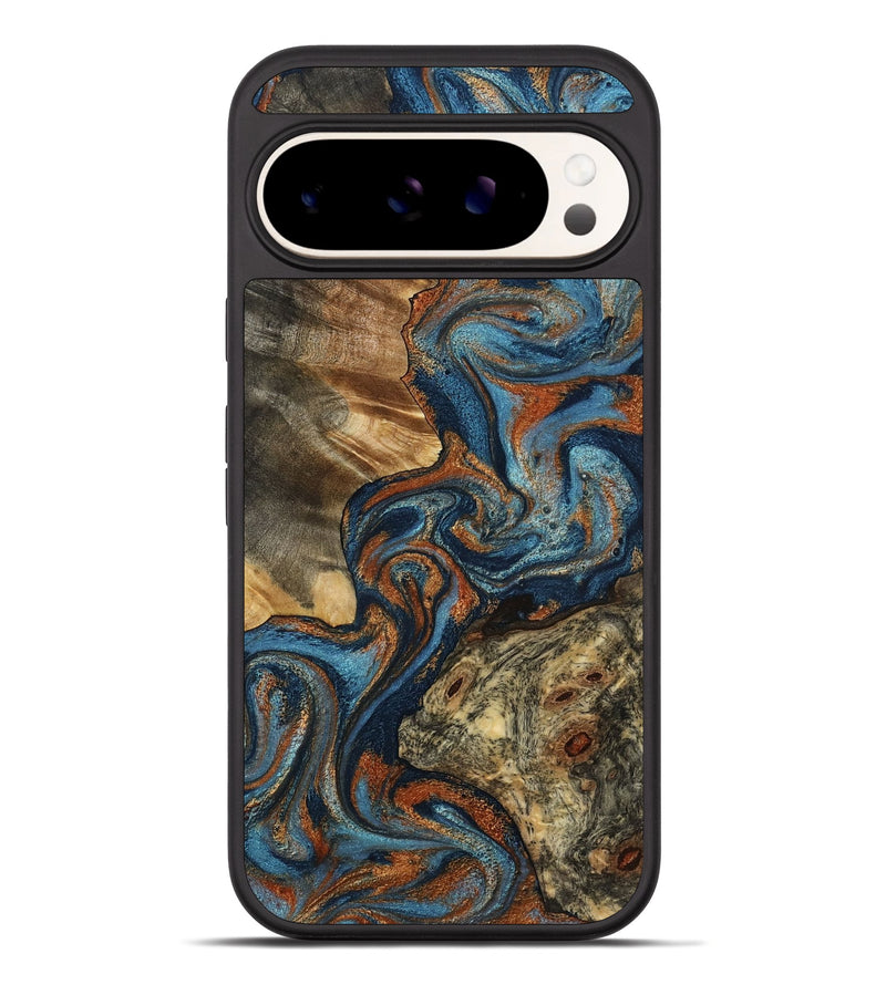 Pixel 10 Pro XL Wood Phone Case - Laura (Teal & Gold, 799523)